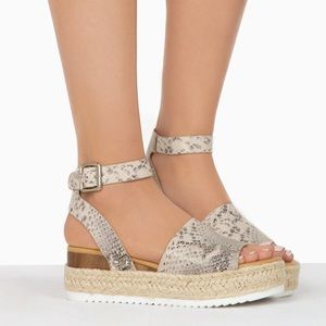Snakeskin platform sandals